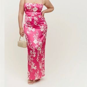 Reformation Frankie Silk Full Length Dress